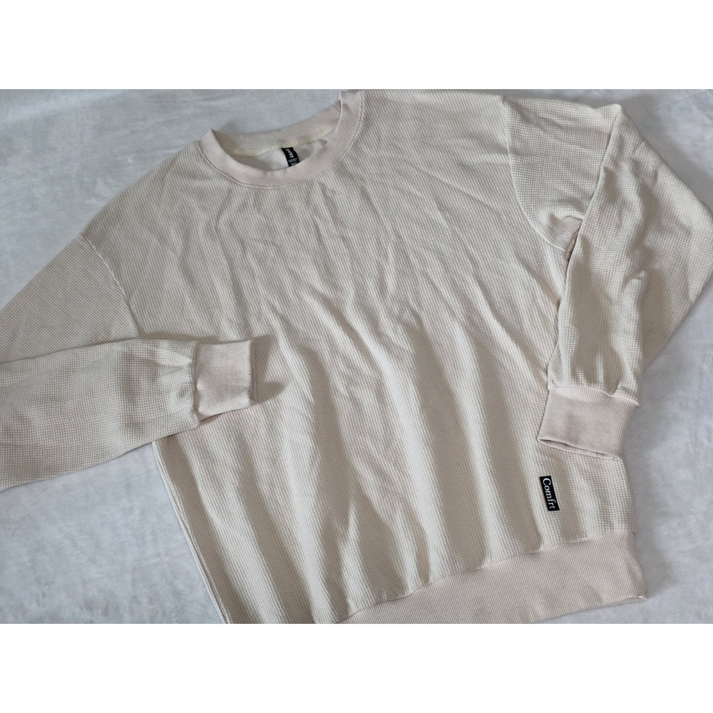 Comfrt Unisex Small Limited Edition Ivory Waffle Lounge Long Sleeve Retails $45